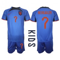 Holandsko Steven Bergwijn #7 Vonkajší Detský futbalový dres MS 2022 Krátky Rukáv (+ trenírky)
